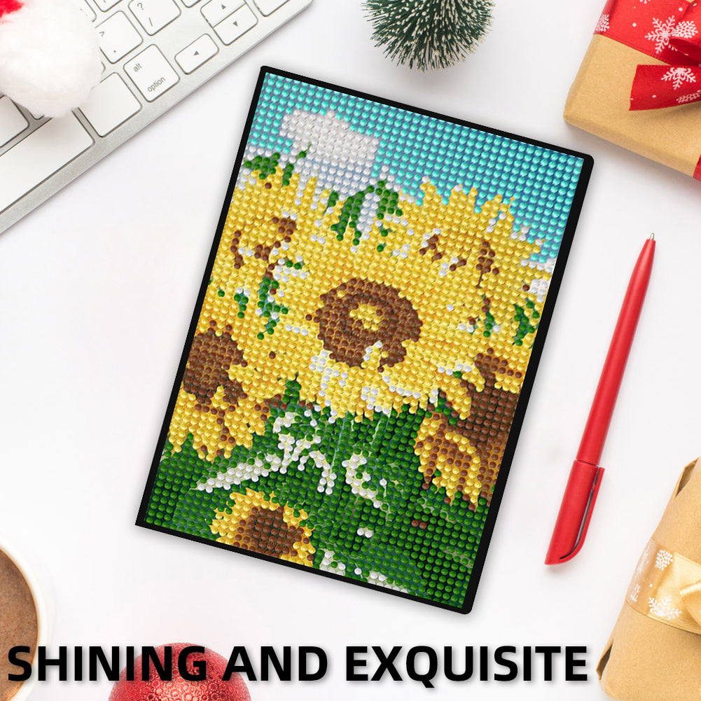 5D DIY Diamond Art Painting Notebook Kit Crystal Notepad Sketchbook for Birthday
