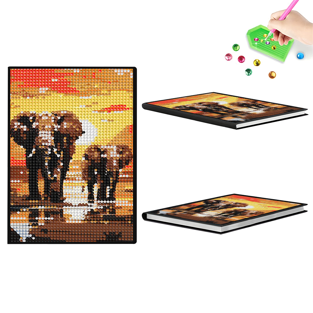5D DIY Diamond Art Painting Notebook Kit Crystal Notepad Sketchbook for Birthday