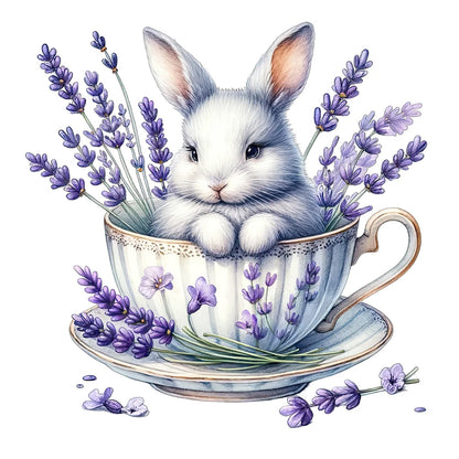 Rabbit And Lavender - Full Round Drill Diamond Painting 40*40CM