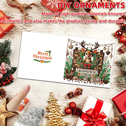 6PCS DIY Diamond Art Greeting Cards Xmas Designs Diamond Art Handmade Cards