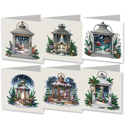6PCS DIY Diamond Art Greeting Cards Xmas Designs Diamond Art Handmade Cards