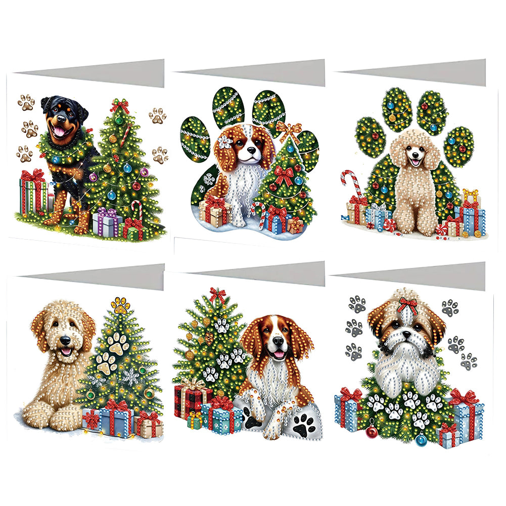 6PCS DIY Diamond Art Greeting Cards Xmas Designs Diamond Art Handmade Cards