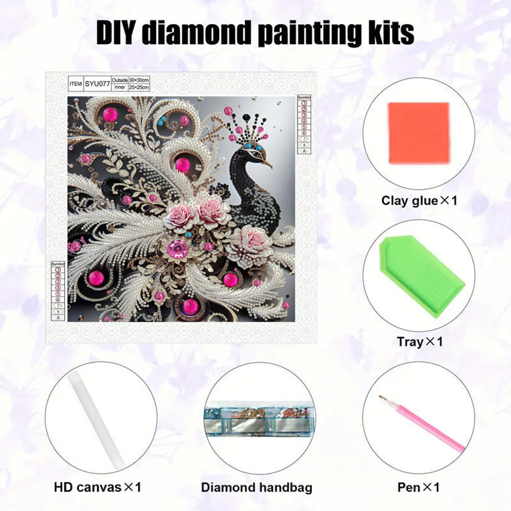 Peacock - Special Shaped Drill Diamond Painting 30*30CM