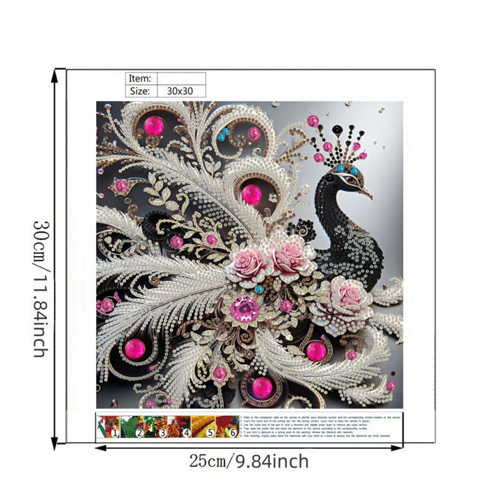 Peacock - Special Shaped Drill Diamond Painting 30*30CM