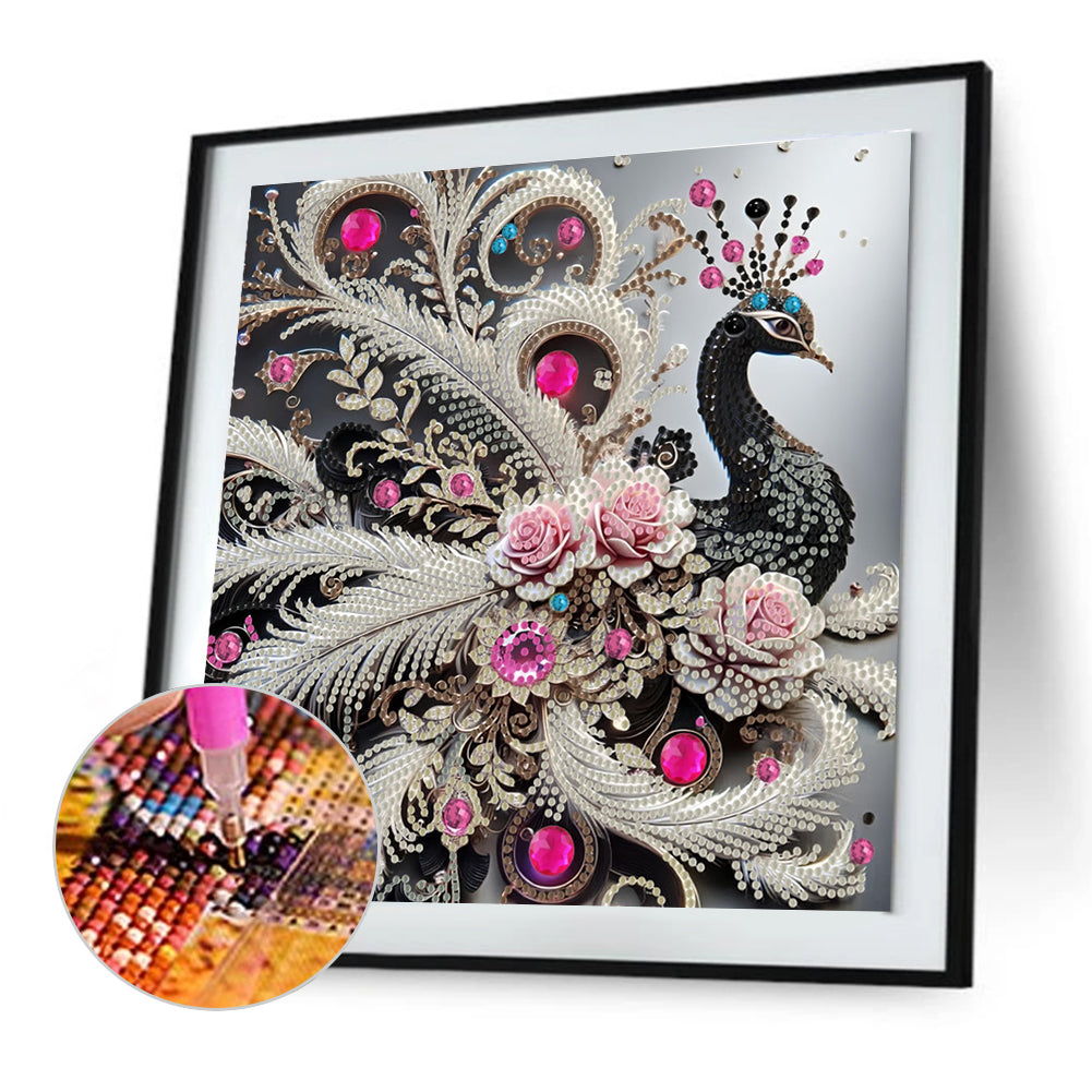 Peacock - Special Shaped Drill Diamond Painting 30*30CM