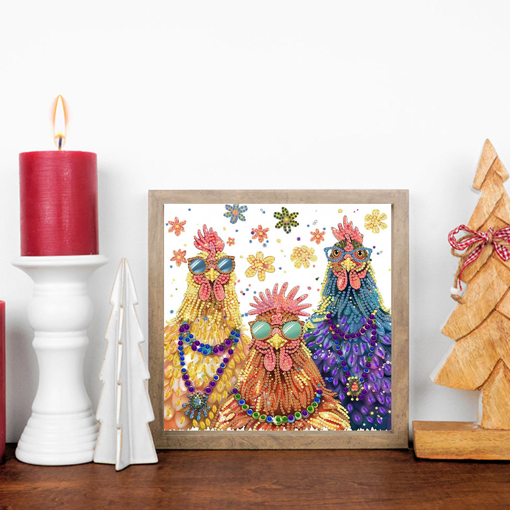 Cool Rooster - Special Shaped Drill Diamond Painting 30*30CM