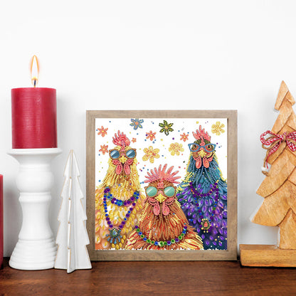 Cool Rooster - Special Shaped Drill Diamond Painting 30*30CM