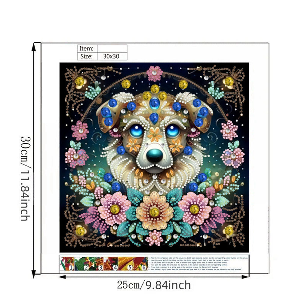 Dog - Special Shaped Drill Diamond Painting 30*30CM