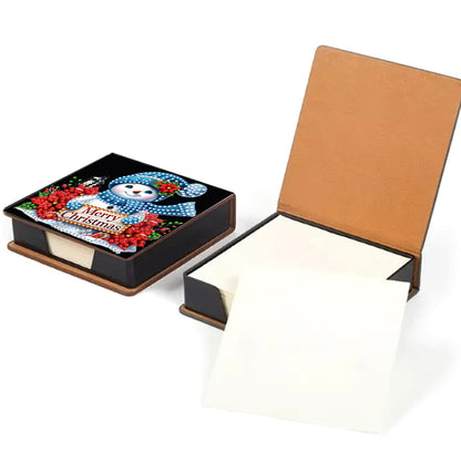 5D DIY Leather Xmas Diamond Painting Notecard Box Gem Art Sticky Note Holder