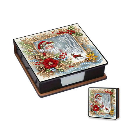5D DIY Leather Xmas Diamond Painting Notecard Box Gem Art Sticky Note Holder