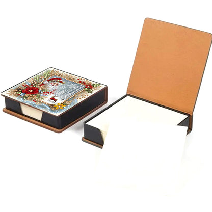 5D DIY Leather Xmas Diamond Painting Notecard Box Gem Art Sticky Note Holder