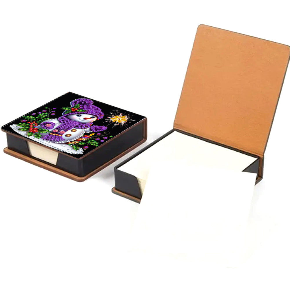5D DIY Leather Xmas Diamond Painting Notecard Box Gem Art Sticky Note Holder