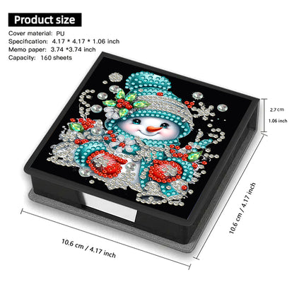 5D DIY Leather Xmas Diamond Painting Notecard Box Gem Art Sticky Note Holder