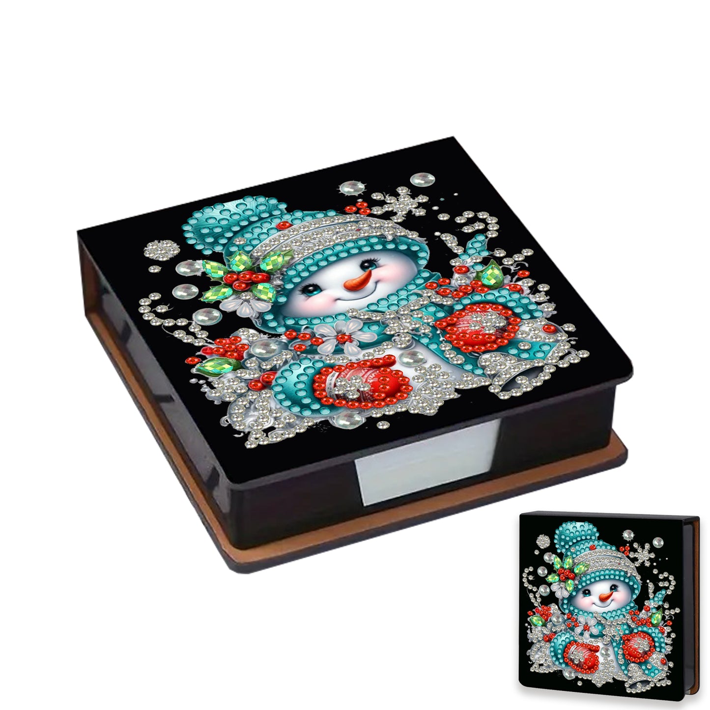 5D DIY Leather Xmas Diamond Painting Notecard Box Gem Art Sticky Note Holder