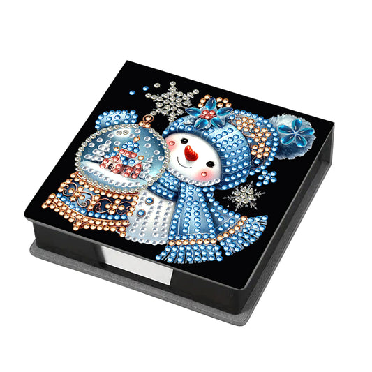5D DIY Leather Xmas Diamond Painting Notecard Box Gem Art Sticky Note Holder