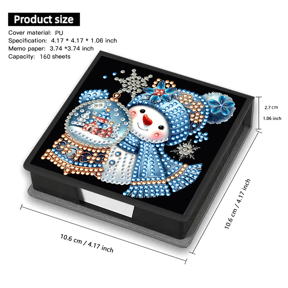 5D DIY Leather Xmas Diamond Painting Notecard Box Gem Art Sticky Note Holder