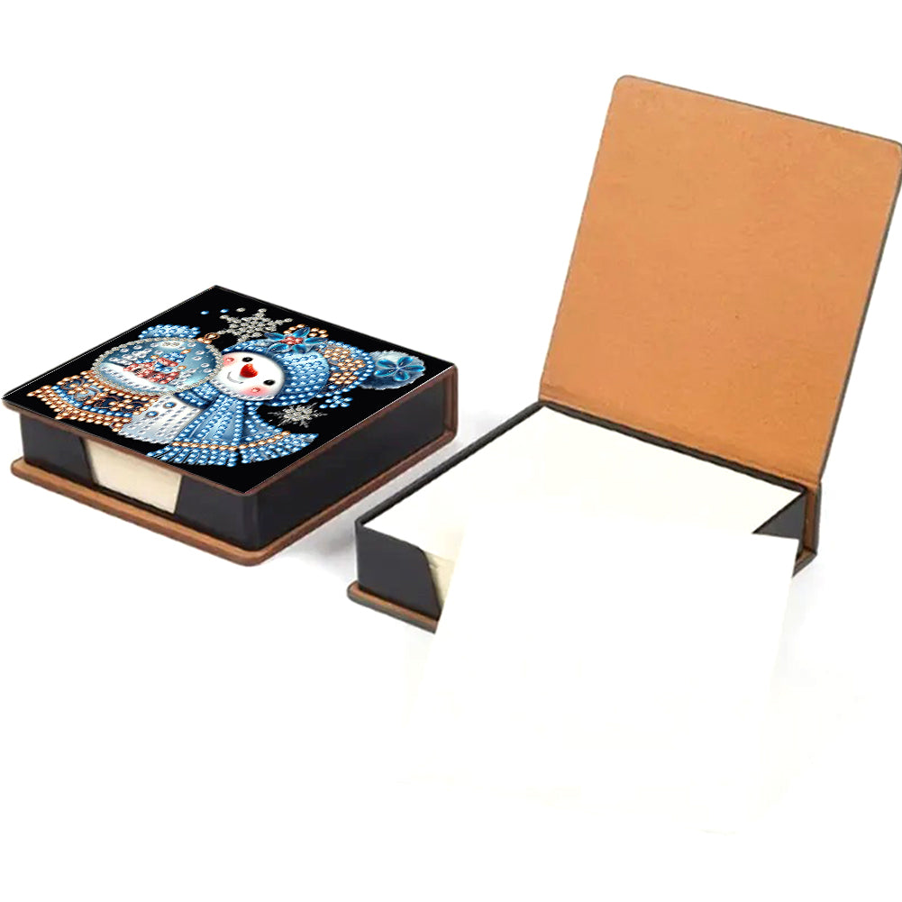 5D DIY Leather Xmas Diamond Painting Notecard Box Gem Art Sticky Note Holder