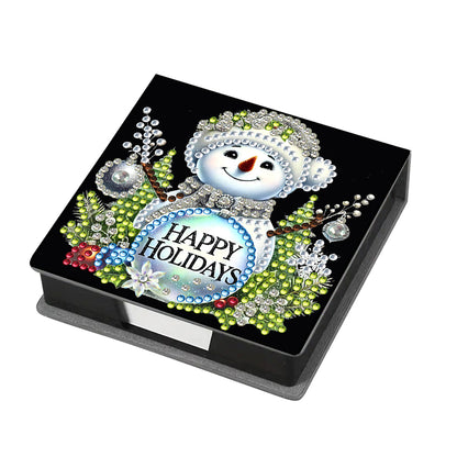 5D DIY Leather Xmas Diamond Painting Notecard Box Gem Art Sticky Note Holder