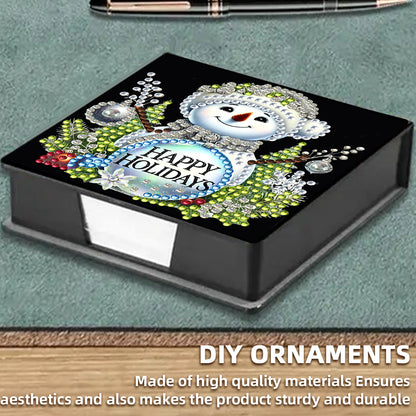 5D DIY Leather Xmas Diamond Painting Notecard Box Gem Art Sticky Note Holder