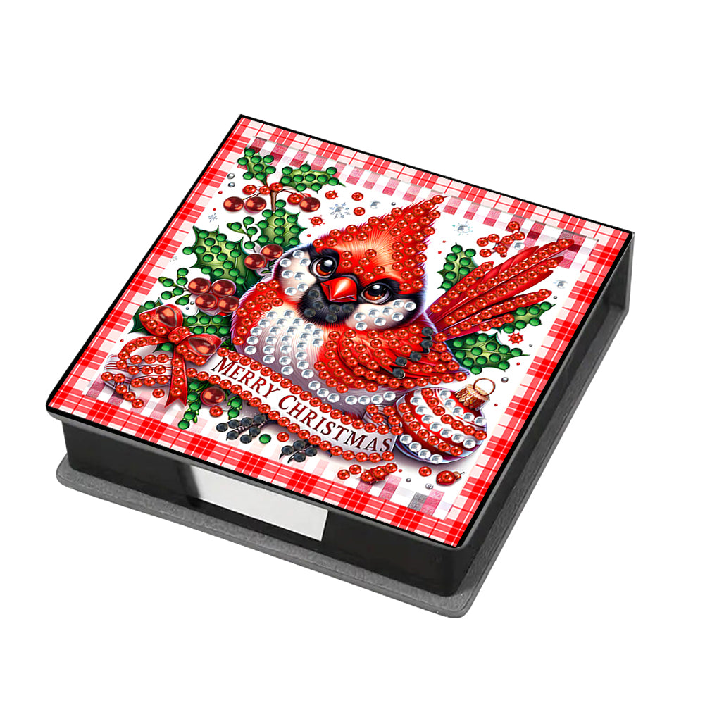 5D DIY Leather Xmas Diamond Painting Notecard Box Gem Art Sticky Note Holder