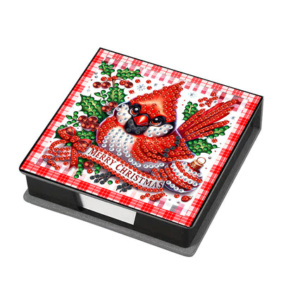 5D DIY Leather Xmas Diamond Painting Notecard Box Gem Art Sticky Note Holder