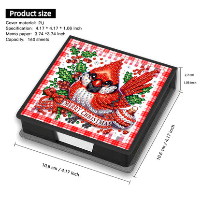 5D DIY Leather Xmas Diamond Painting Notecard Box Gem Art Sticky Note Holder