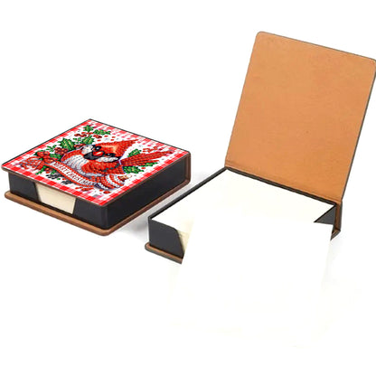 5D DIY Leather Xmas Diamond Painting Notecard Box Gem Art Sticky Note Holder