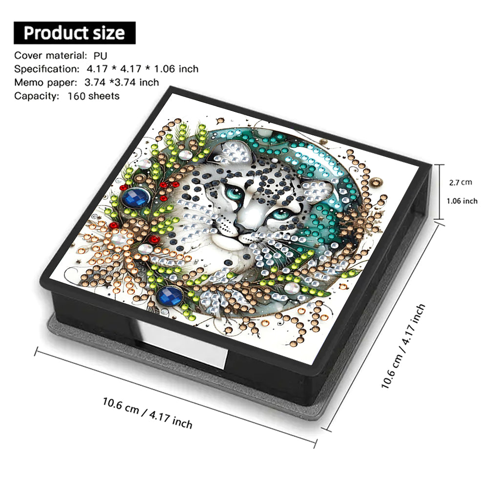 5D DIY PU Xmas Diamond Painting Notecard Box Gem Art Sticky Note Holder