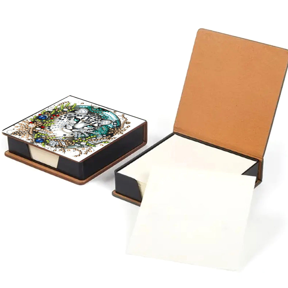 5D DIY PU Xmas Diamond Painting Notecard Box Gem Art Sticky Note Holder