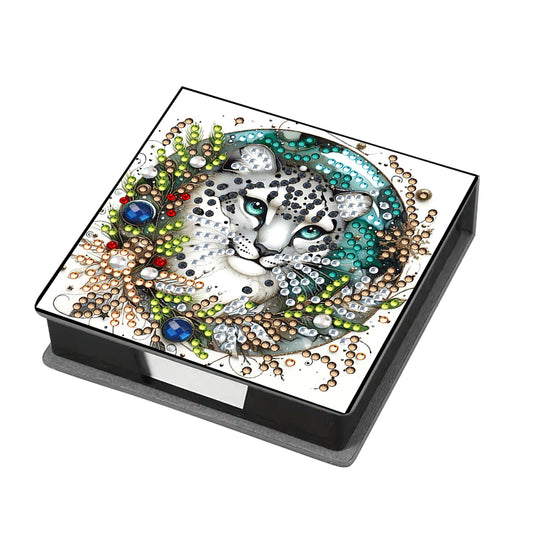 5D DIY PU Xmas Diamond Painting Notecard Box Gem Art Sticky Note Holder