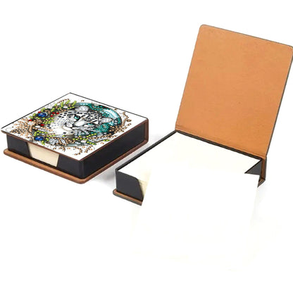 5D DIY Leather Xmas Diamond Painting Notecard Box Gem Art Sticky Note Holder
