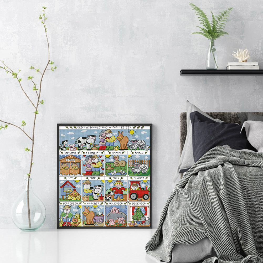 Grandpa'S Manor - 14CT Stamped Cross Stitch 40*45CM (Fairy Brand)