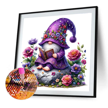 Reading Gnome - Full Round Drill Diamond Painting 40*40CM