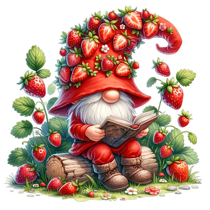 Strawberry Gnome - Full Round Drill Diamond Painting 40*40CM