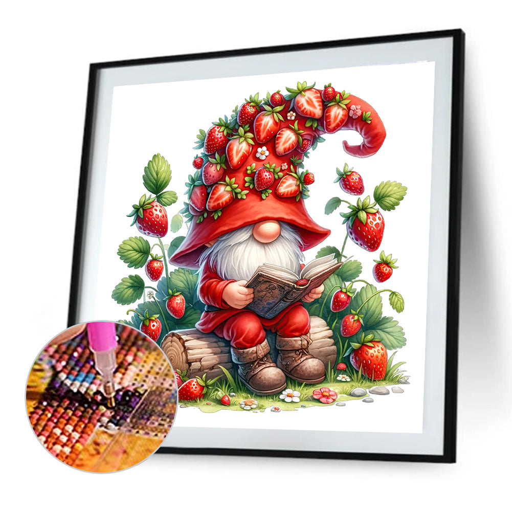 Strawberry Gnome - Full Round Drill Diamond Painting 40*40CM