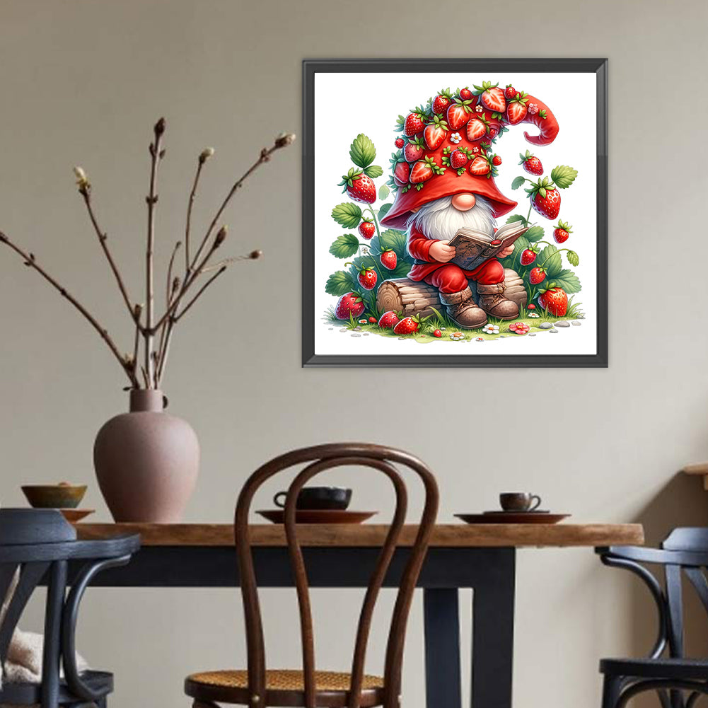 Strawberry Gnome - Full Round Drill Diamond Painting 40*40CM
