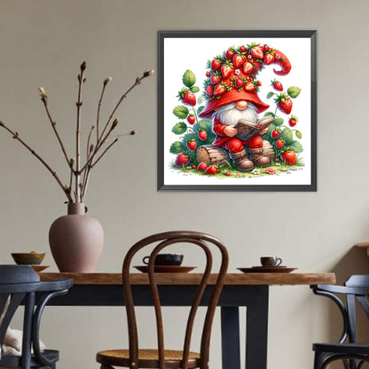 Strawberry Gnome - Full Round Drill Diamond Painting 40*40CM