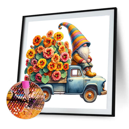 Flower Gnome - Full Round Drill Diamond Painting 40*40CM
