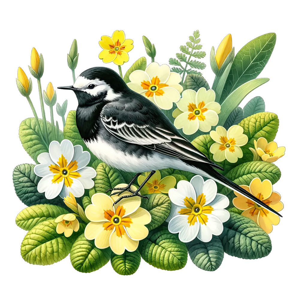 Little Yellow Flower And Bird - Full Round Drill Diamond Painting 30*30CM