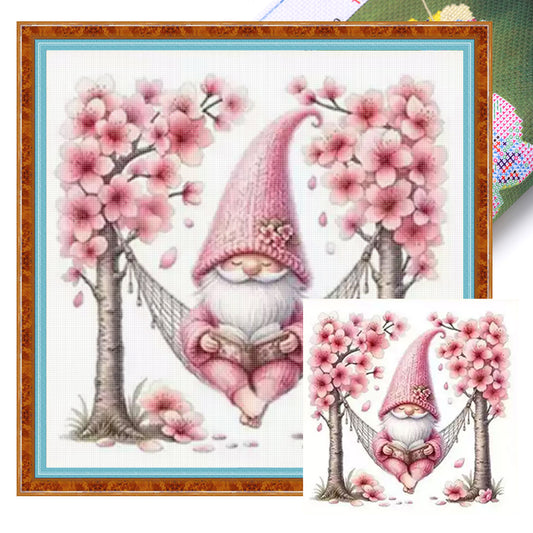 Peach Blossom Dwarf - 11CT Stamped Cross Stitch 50*50CM (Mona Lisa Brand)
