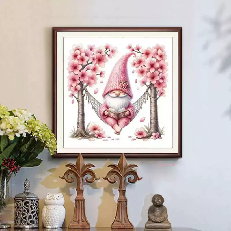 Peach Blossom Dwarf - 11CT Stamped Cross Stitch 50*50CM (Mona Lisa Brand)