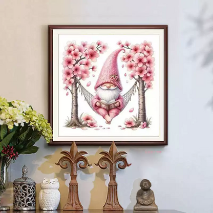 Peach Blossom Dwarf - 11CT Stamped Cross Stitch 50*50CM (Mona Lisa Brand)