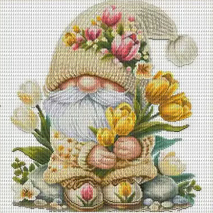 Tulip Dwarf Seven - 11CT Stamped Cross Stitch 65*65CM (Mona Lisa Brand)