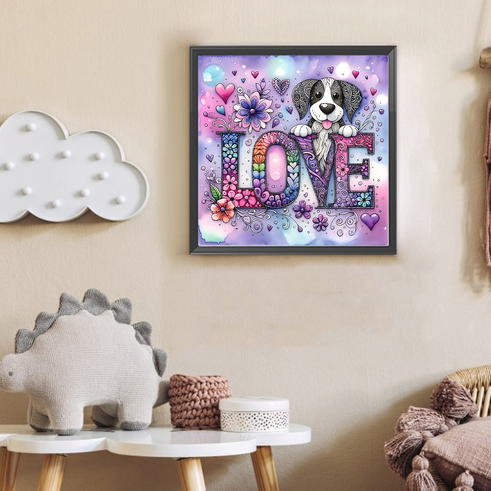 Love Cat And Dog - Full Round Drill Diamond Painting 30*30CM