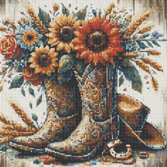 Cowboy Boots - Full Round Drill Diamond Painting 40*40CM