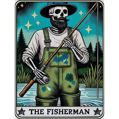 Skeleton Fishing - 11CT Stamped Cross Stitch 50*65CM