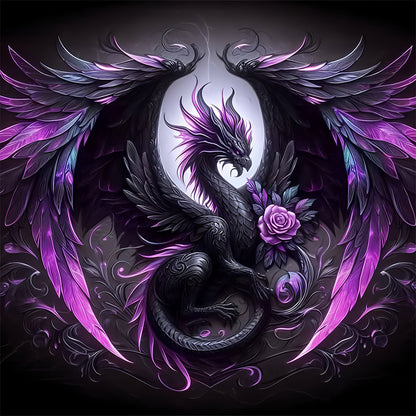 Dark Pterosaur - Full Round Drill Diamond Painting 30*30CM