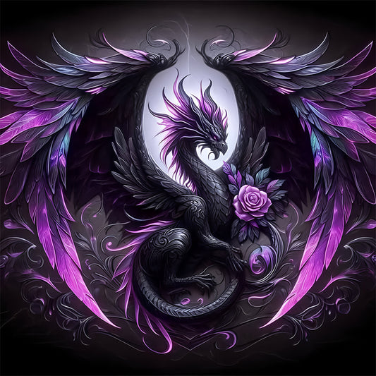 Dark Pterosaur - Full Round Drill Diamond Painting 30*30CM