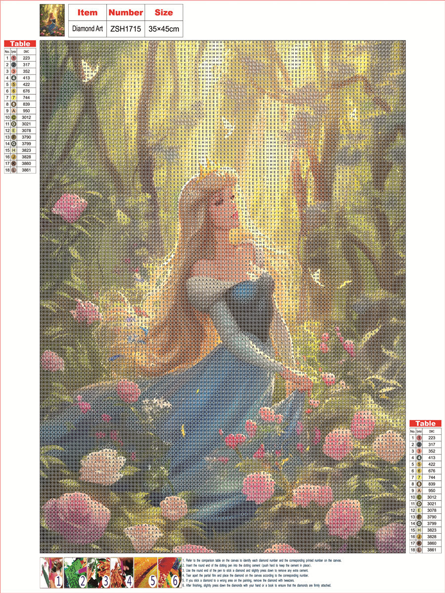 Flower Princess People - Full Round Drill Diamond Painting 35*45CM