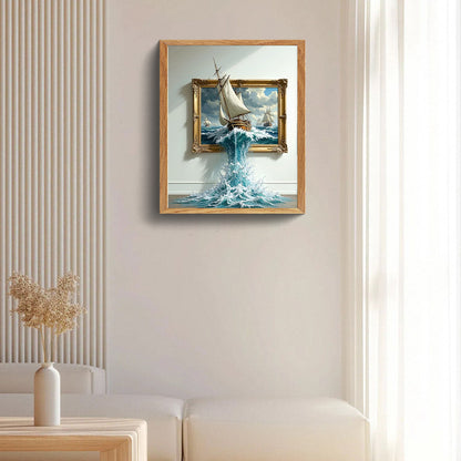 Sailboat In Painting - Full Round Drill Diamond Painting 50*40CM